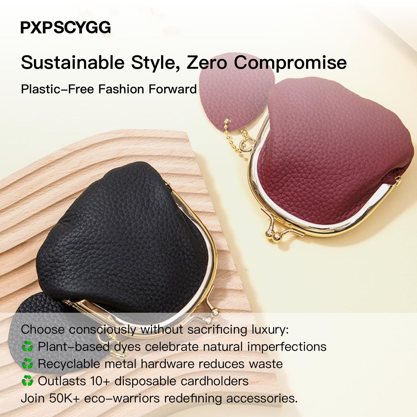 Genuine Leather Small Coin Purse for Women, Vintage Leather Change Purse, Coin Bag with Kiss Lock, Mini Coin Purse for Women's (Black)