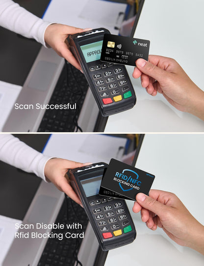 RFID Blocking Card 6 Pack, Bank Debit Credit Card Protector, Anti-Theft Contactless NFC Blocker, Entire Wallet Protection