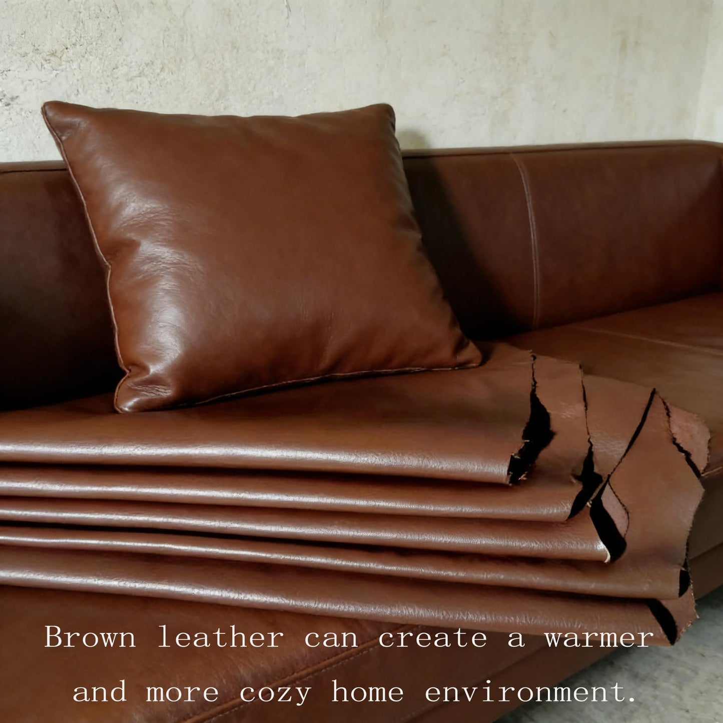 Brown Sheepskin Leather - Premium Full Grain Leather for Upholstery & Home Crafting (One Piece) (Brown, 8-11sq ft)