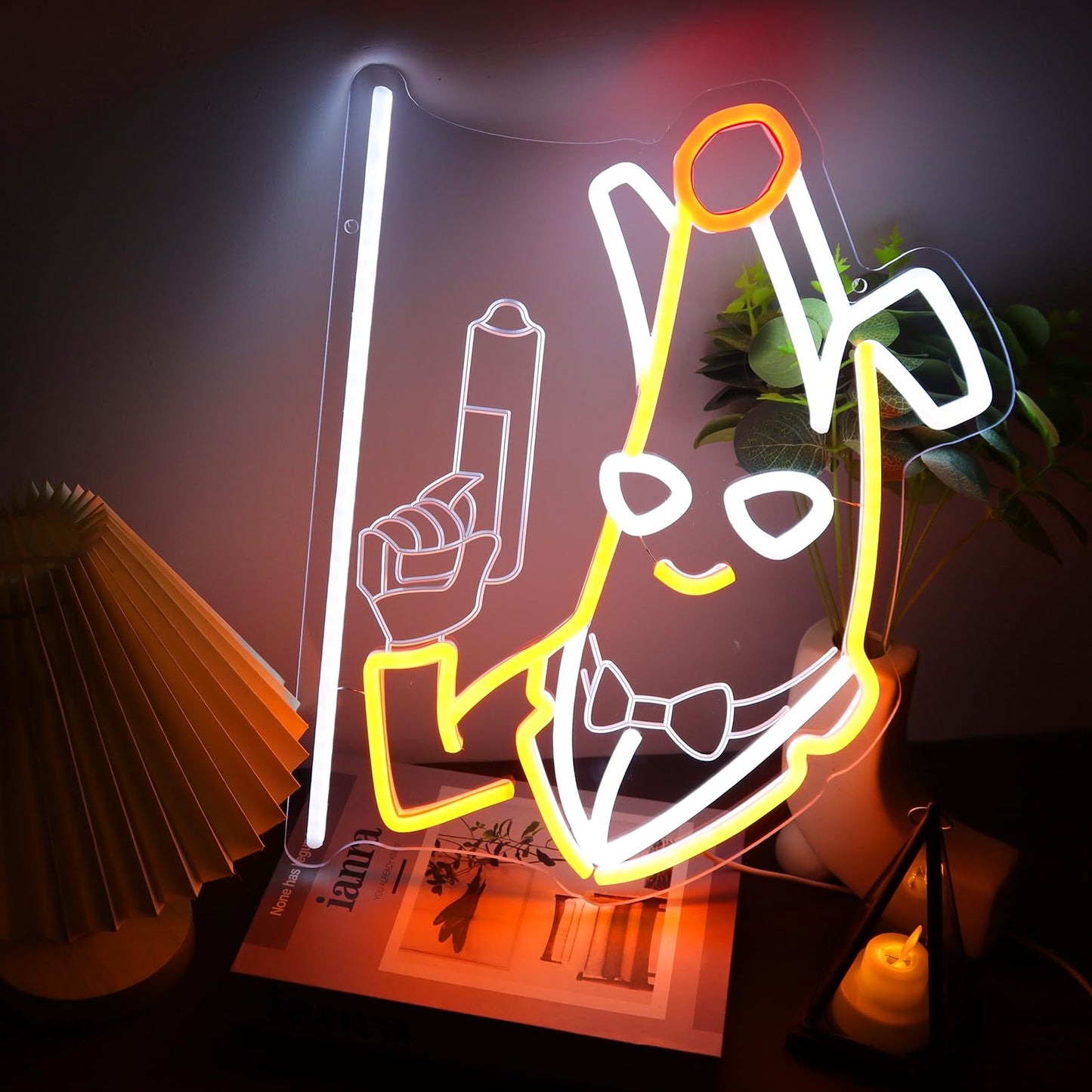 lmprintNook Banana Peely Neon Signs for Wall Decor Fort Night Lights for Game Room Decoration,Dimmable LED Figure Neon Lights for Man Cave,Bar,Birthday Party and Game Lover Gifts