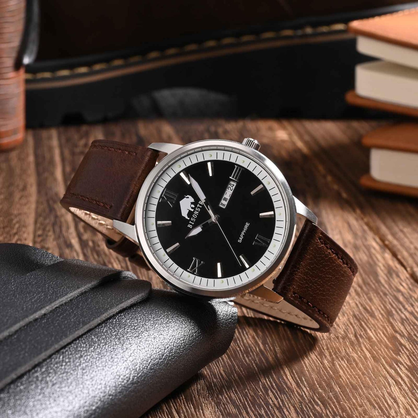 BISONSTRAP Leather Watch Straps, Classic Oil Waxed Leather, Quick Release Replacement Band for Men and Women, 20mm, Coffee Brown/Silver Buckle