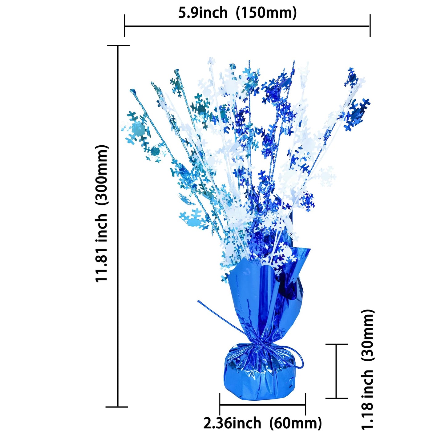 Gyufise 6 Pack Metallic Foil Spray Centerpiece Snowflake Table Decoration Burst Table Centerpieces Table Decor for Winter Wonderland Birthday Wedding Anniversary Holiday Party Supplies Blue