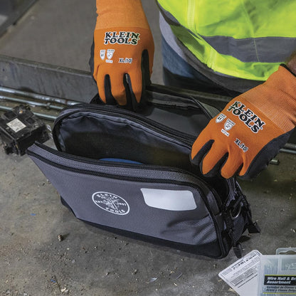 Klein Tools Tool Pouch, Dual Compartments, Heavy-Duty Tool Bag Organizer, Multipurpose Bag