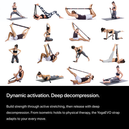 Stretching Strap with Loops for Physical Therapy | Physical Therapy Equipment | Yoga Strap for Stretching with Loops | Leg Stretcher | Workout Stretch Straps | Exercise straps | PT equipment | Black