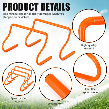 Seenelling 16 Pcs 12" Speed Agility Training Hurdles Large Size Detachable Agility Hurdles Training Equipment Set for Athletes Soccer Basketball(Orange)