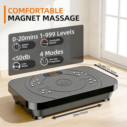 PBYRD Vibration Plate Exercise Machine -Full Body Shaker with Auto Mode, Acupressure Massage & Silicone Pedal, for Lymphatic Drainage, Weight Loss & Fat Burning, Home Fitness Equipment for Woman & Men