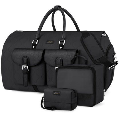 Garment Duffel Bag for Travel - ITIEZY Convertible Carry on Garment Duffel Travel Bag for Women Men Large Weekender Bag with Shoes Pouch 2 in 1 Hanging Suit Travel Duffel Bag 3pcs Set