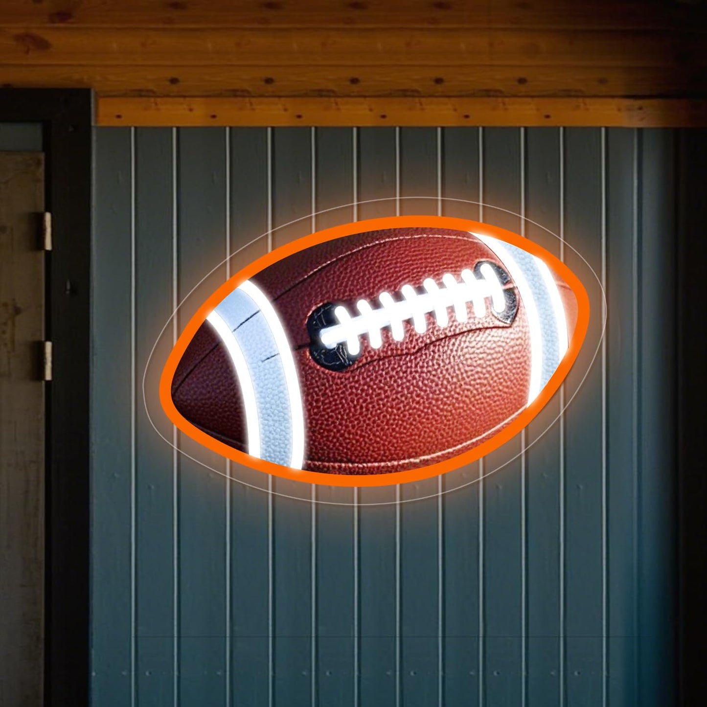 Football Neon Sign Football Shaped LED Light for Wall Decor Dimmable USB Powered Sign for Bedroom Man Cave Game Sports Room Football Gifts for Boys Fans
