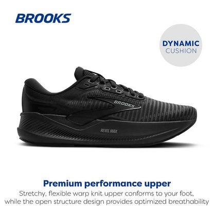 Brooks Men’s Revel Max Neutral Running & Walking Shoe - Black/Black/Ebony - 10.5 Medium