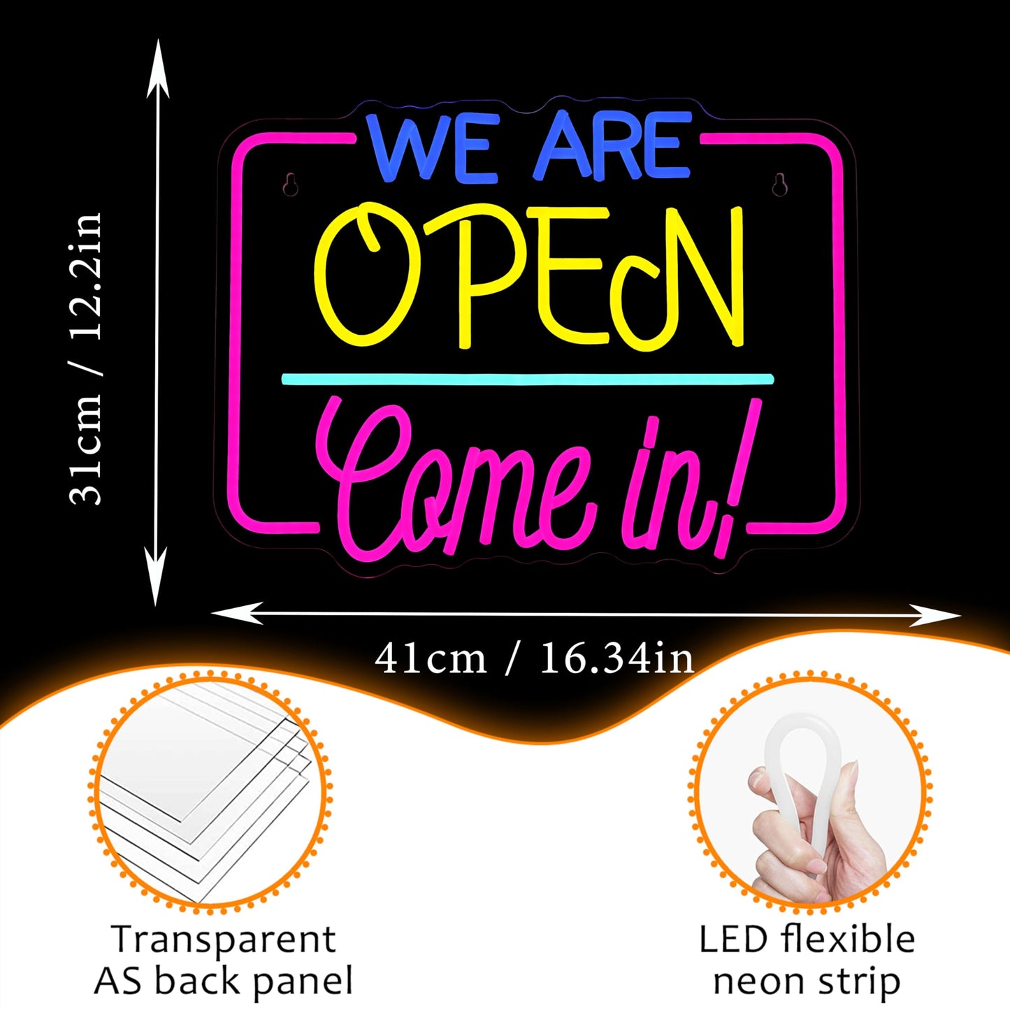 LISIGNVE We Are Open Neon Sign LED Open Sign Come In for Business Store Front Dimmable Open Welcome Neon Light for Cafe Bar Restaurant Window Decor