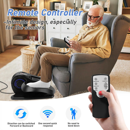Rollingsurfer Under Desk Elliptical Machine, Adjustable Speeds Electric Trainer with Remote, Portable Seated Pedal Leg Exerciser for Teens Seniors and Adults