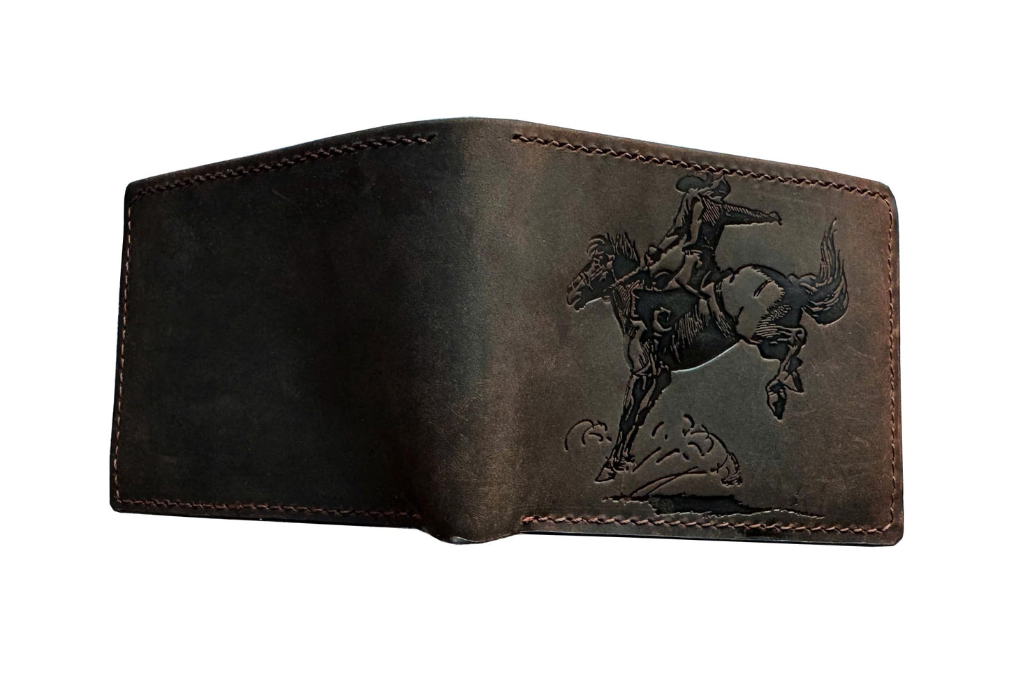 Mayan Corner - Authentical leather handcrafted wallet, distressed bifold wallet, classic gift for dad - Cowboy