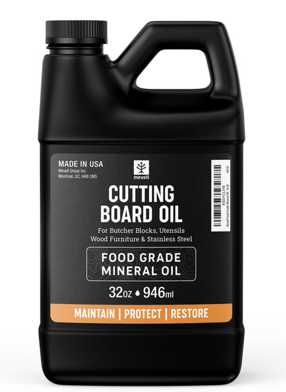 Mevell Food Grade Mineral Oil Made in USA 32 Oz, Butcher Blocks and Kitchen Countertops Conditioner, Food Safe Cutting Board Oil, Finish for Marble, Soapstone