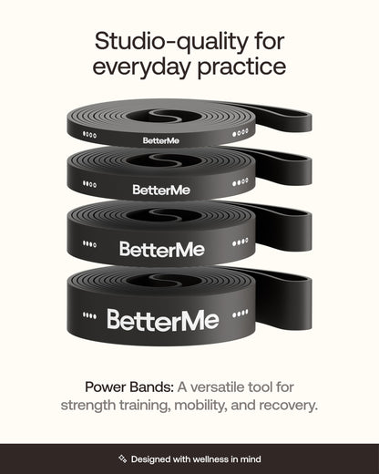 BetterMe Power Bands - Heavy Duty Resistance Bands for Working Out - Long Loop Resistance Bands for Strength Training, Pull Up Assistance, Mobility & Stretching
