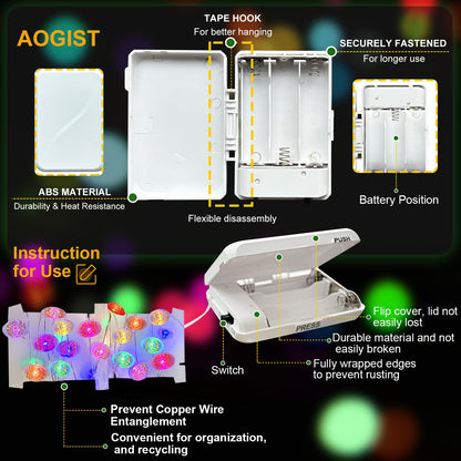Aogist 50LED Easter Egg Fairy Lights - 16ft Super Bright 3D Egg String Light Battery Operated Decor for Indoor/Outdoor Easter Basket Spring Party Home Yard Tree Decor,2 Pack