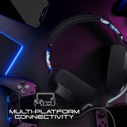 Skullcandy SLYR Pro Multi-Platform Over-Ear Wired Gaming Headset, Enhanced Sound Perception, AI Microphone, Works with Xbox Playstation and PC - Blue