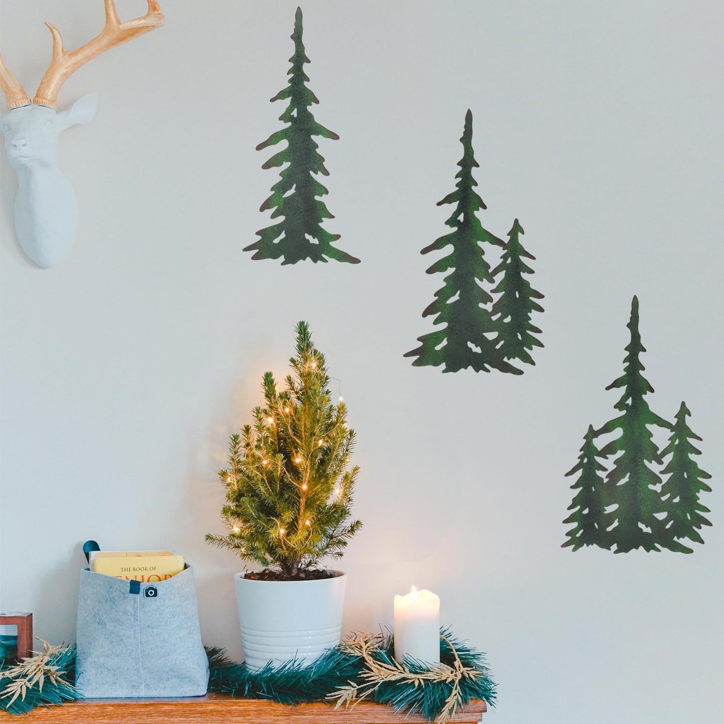 Pine Tree Decor Tree Wall Decor Outdoor Metal Wall Art Decor Hanging Farmhouse Country Forest Cabin Decor