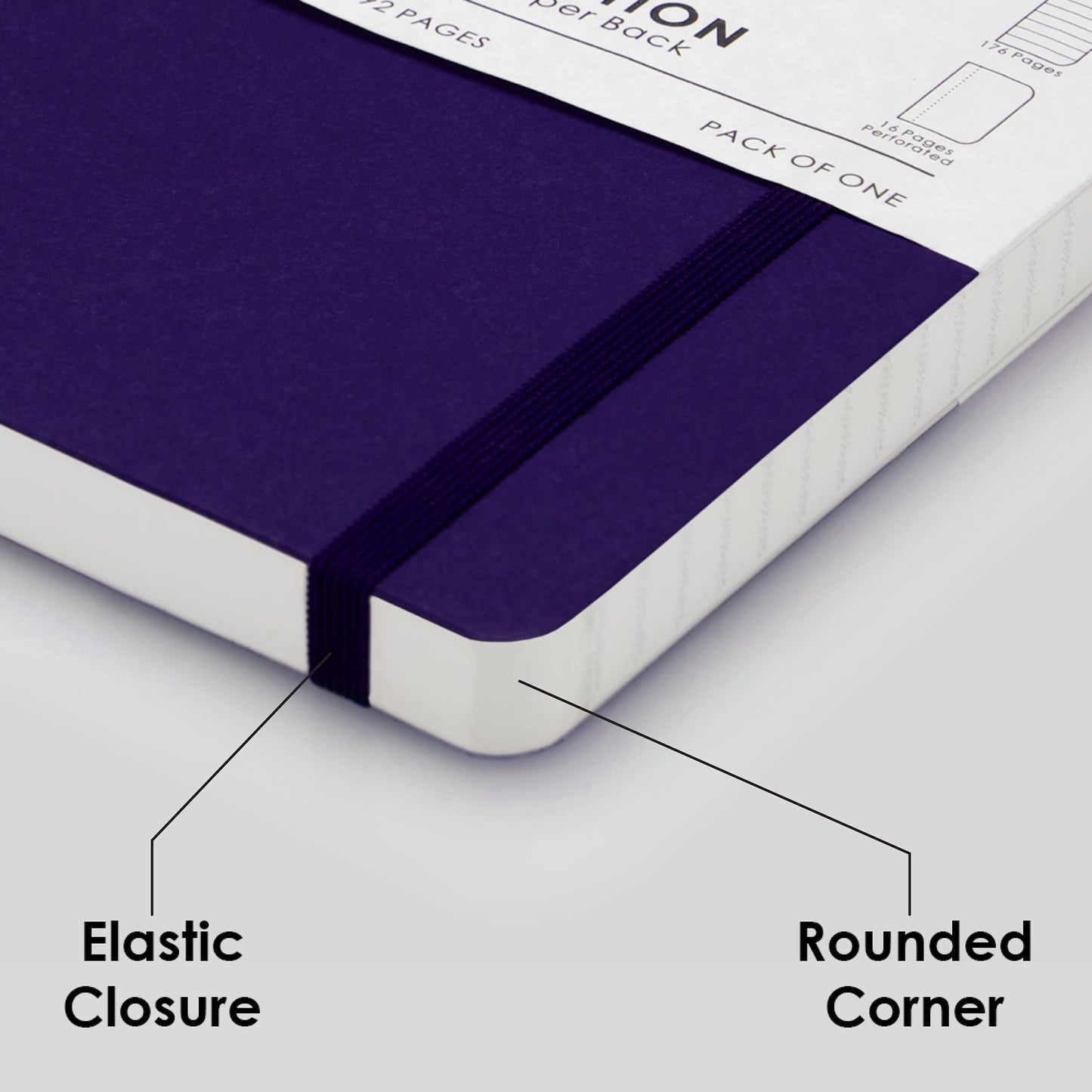 myPAPERCLIP Limited Edition A5 Checks/Square Grid Notebook | 192 Pages, 100 GSM, Soft Cover, A5 (5.83 × 8.27 in) | Flat Lay | Bookmark & Elastic Closure | Aubergine