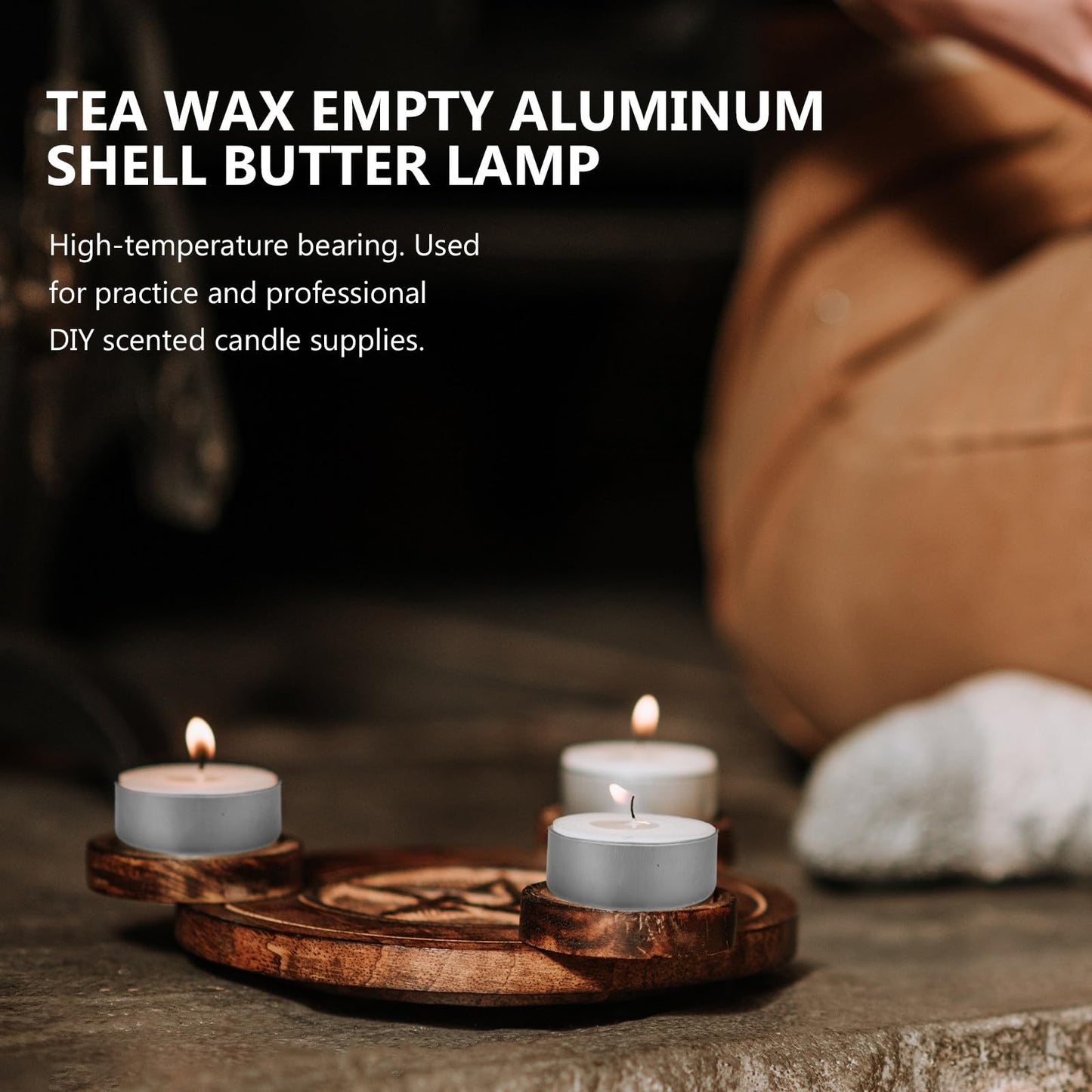 DOITOOL 100 Pcs Aluminum Tea Lights Cups, Round Empty Case Candle Wax Containers Candleholder, Metal Tea Light Tins with 100 Pcs Candle Wicks for Christmas Wedding Holiday Table Decoration