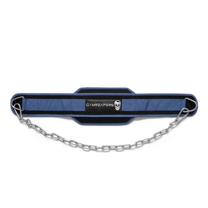 Gymreapers Dip Belt With Chain For Weightlifting, Pull Ups, Dips - Heavy Duty Steel Chain For Added Weight Training (Navy)