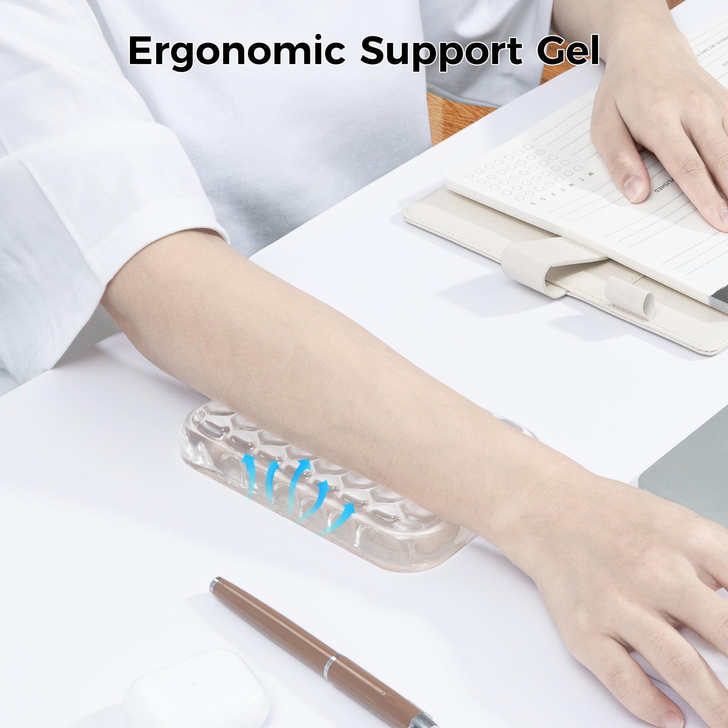 Ospelelf Ergonomic Elbow Pad, Gel Keyboard Wrist Rest Support for Office Desk Chair, Arm Wrist Pad for Typing Pain Relief, 1 Pack