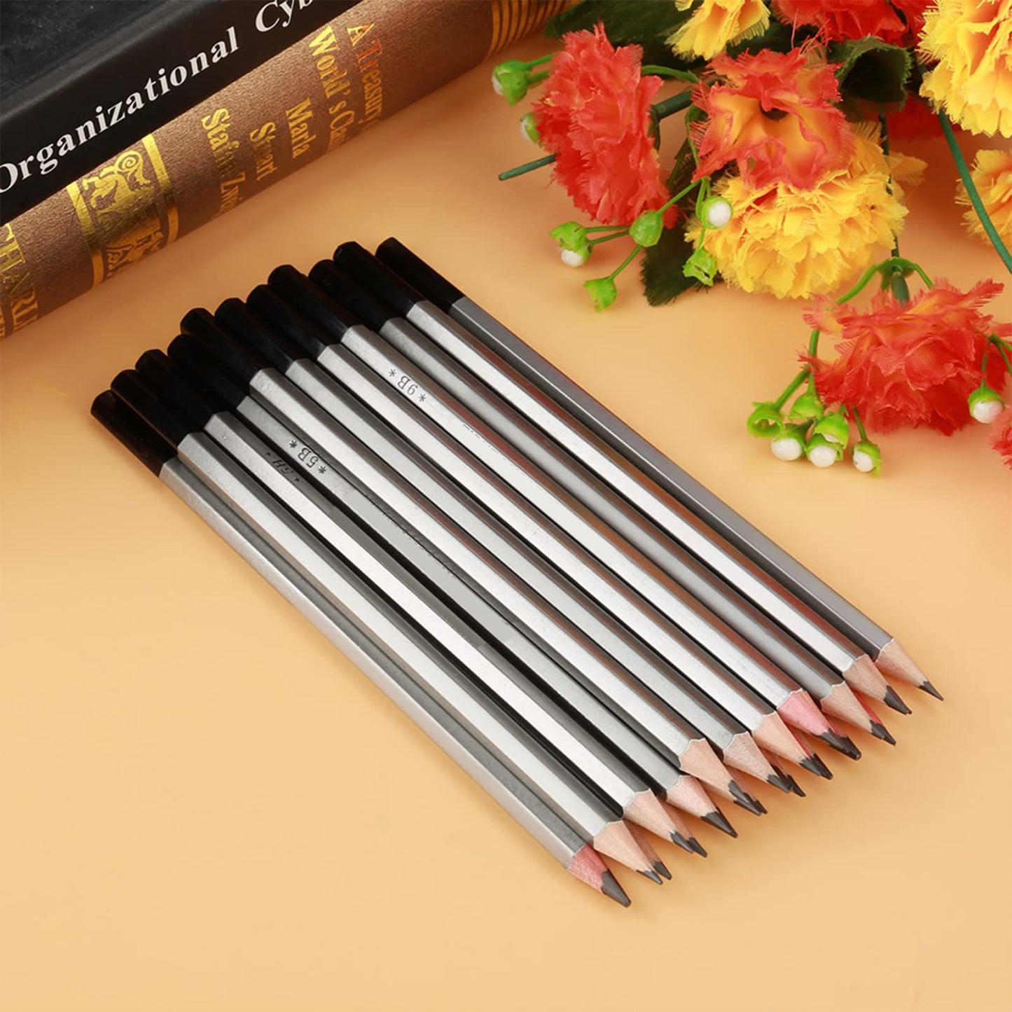 Cunyuer Drawing Pencils, 24 PCS Art Pencils, Graphite Pencil 9H 8H 7H 6H 5H 4H 3H 2H H HB F B 2B 3B 4B 5B 6B 7B 8B 9B 10B 11B 12B 14B