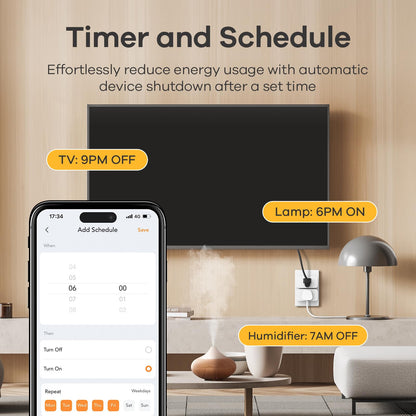 Linkind Matter Smart Plug with Remote, Work with Apple Home, Siri, Alexa, Google Home, SmartThings, Smart Outlet 15A/1800W Max, Smart Automation, Remote Control,Timer&Schedule, 2.4G Wi-Fi, 4 Pack