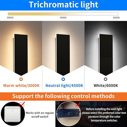 Mikeru Upgraded 2 Pack 39.3" Modern Outdoor Wall Sconce, 4.3" Wide IP65 Waterproof Exterior Light Fixtures Cover US Junction Box, 3000K/4500K/6000K 3-Color Temp LED Porch Lights for Garage, Patio