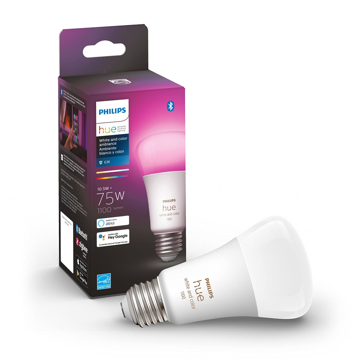 Philips Hue Wall Tap Dial Light Switch, Portable, White - 1 Pack - Requires Hue Lights and Hue Bridge - Smart Home - Easy, No-Wire Installation