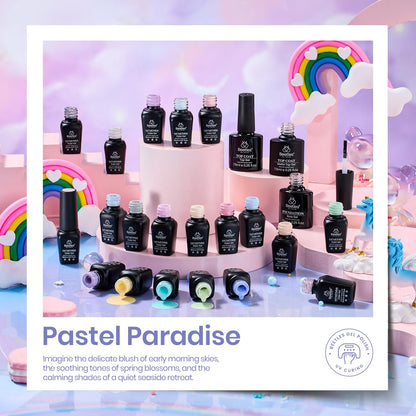 beetles Gel Polish Set - 23Pcs Macaroon Color Gel Nail Kit with Glossy Matte Top Coat Base Coat Yellow Pink White Purple Blue Glitter Bright Uv Nails Paradise Pastel Gel Halloween Gifts for Women