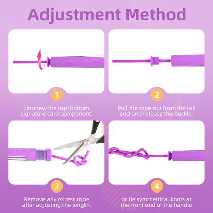 YUEDONG Adjustable Speed Jump Rope with Dual Ball Bearings - Tangle-Free Two-Section Skipping Rope, Ergonomic Thumb Groove Anti-Slip Handles with Transparent View Window for Men Women Kids Fitness Cardio Workout Beginners(Purple,2.8m)