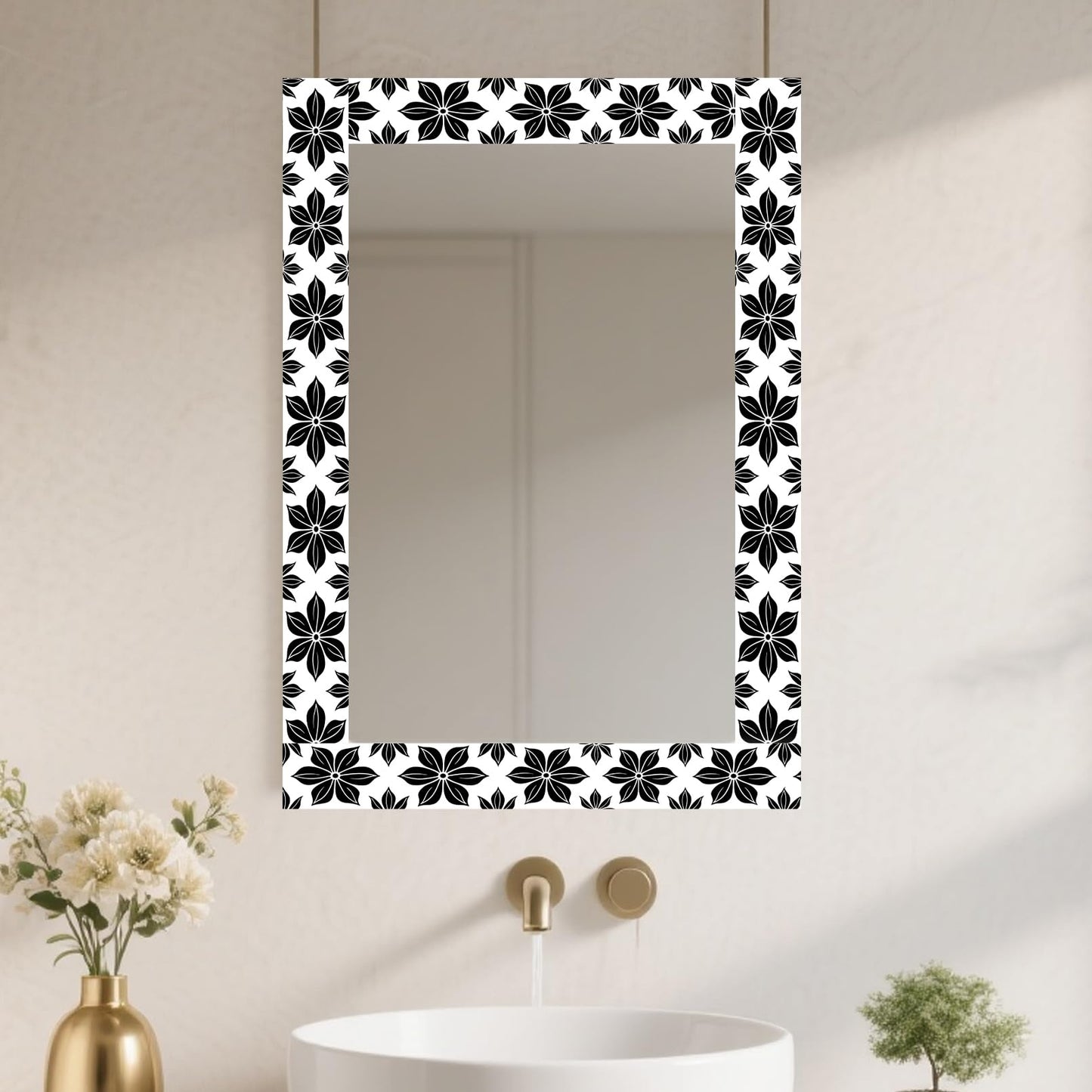 Nuxovilar Wallpaper Border Peel and Stick, Black & White Mosaic Pattern Self-Adhesive Wallpaper, PVC 3.94×16.4 Ft, Ideal for Bathroom, Accent Walls, Modern Decor