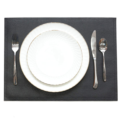 Wintop Group PU Leather Placemats, 13"X17.5", Set of 6, Black