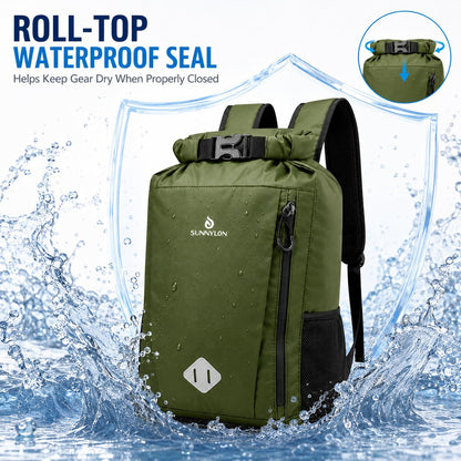 Sunnylon Dry Bag Backpack, 20L Dry Bags Waterproof with Waist Pouch and Phone Case,Roll top Dry bag for kayaking,Marine dry bag for Kayaking,Beach, Rafting, Boating, Hiking, Camping and Fishing