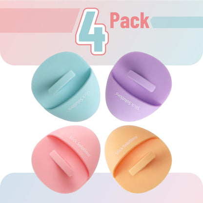 Slick- Silicone Facial Cleansing Brush, 4 Pack, Silicone Face Scrubber Exfoliator