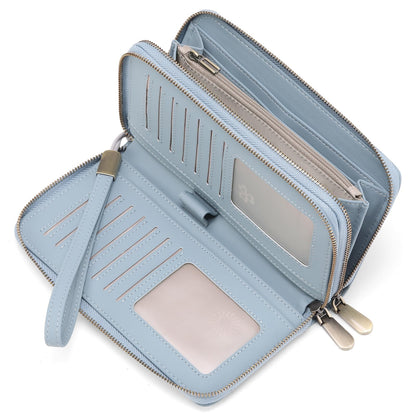 GAEKEAO Wallet for Women Clutch Leather RFID Blocking Wristlet Purse Zip Around Wallets Large Capacity Credit Card Holder