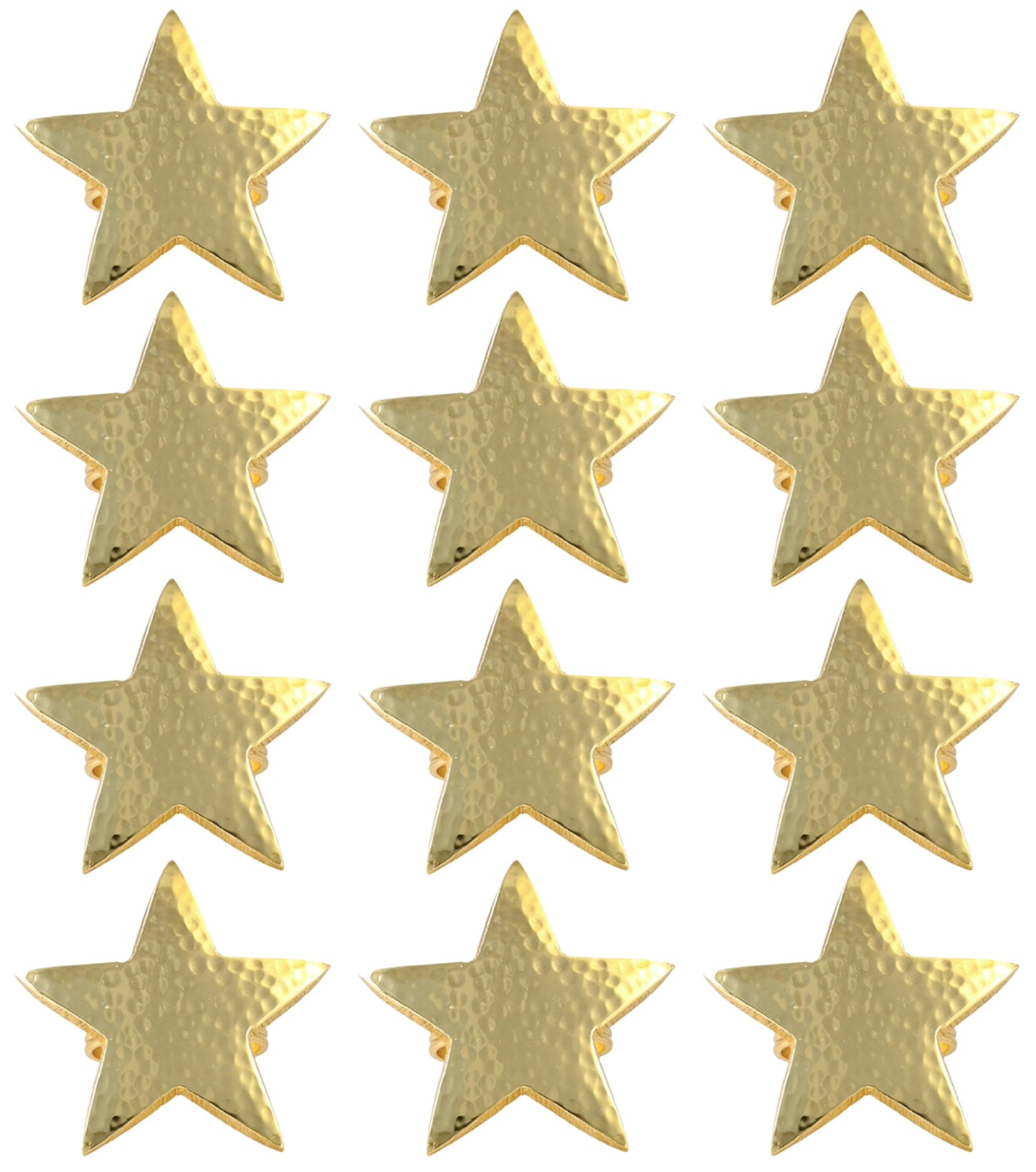 ALPHA Living HOME Napkin Rings Set of 12, Star Napkin Holders, Rustic Napkin Rings, Premium Metal Napkin Ring Bulk for Party Decoration, Dinning Table, Everyday, Family Gatherings (Gold)