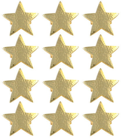 ALPHA Living HOME Napkin Rings Set of 12, Star Napkin Holders, Rustic Napkin Rings, Premium Metal Napkin Ring Bulk for Party Decoration, Dinning Table, Everyday, Family Gatherings (Gold)