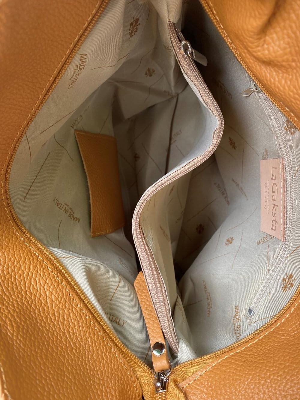 LaGaksta Hobo Purse Shoulder Bag Italian Leather Large Capacity, Tan