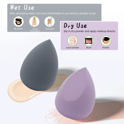 COSTICA Makeup Sponge Set Blender, Beauty Sponge Makeup Blender Flawless for Liquid - Multi Colored 4 pcs Rose Series
