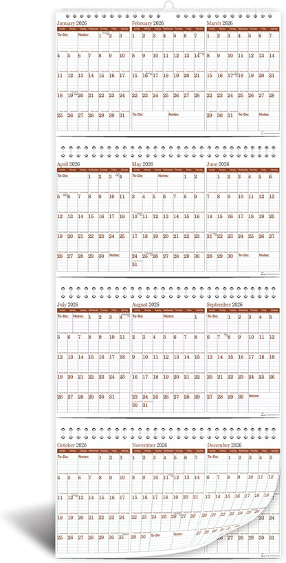 2026-2029 Yearly Wall Calendar by STRIVE ZEN, Quarterly Planner, Move a Page, Julian Date, January 2026 to December 2029, Thick Paper, Vertical, Rolling 12 months, 36" x 17", 4 Full Years, 48 Months