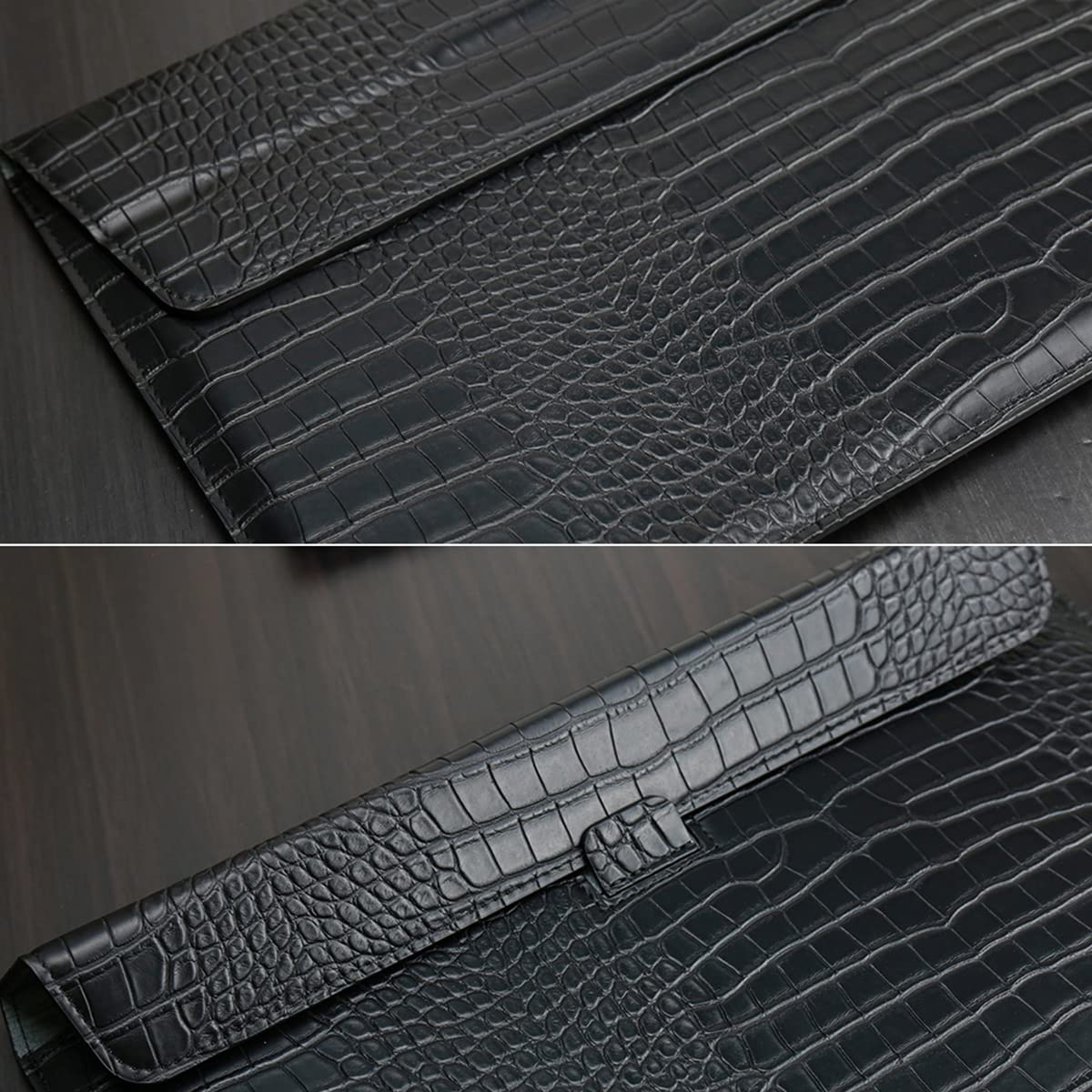 LCMOCICO PU Leather Flap Style Case Laptop Sleeve for MacBook Neo 13 A3404 Air 13.6 inch 2026-2022 M5 A3449 M4 A3240 M3 A3113 M2 A2681 Air 13 2018-2021 Notebook Bag for Mac Pro 13 2016-2022, Black