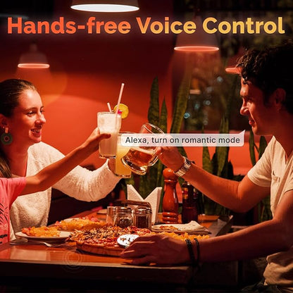 MOES Smart G80 Edison LED Light Bulbs, Color Changing WiFi G25 Smart Bulbs, 2700K-6500K CW& RGB Dimmable, Smart Life Remote Control, Work with Alexa/Google Home, 450lm 5W (50W Equivalent) 2 Pack