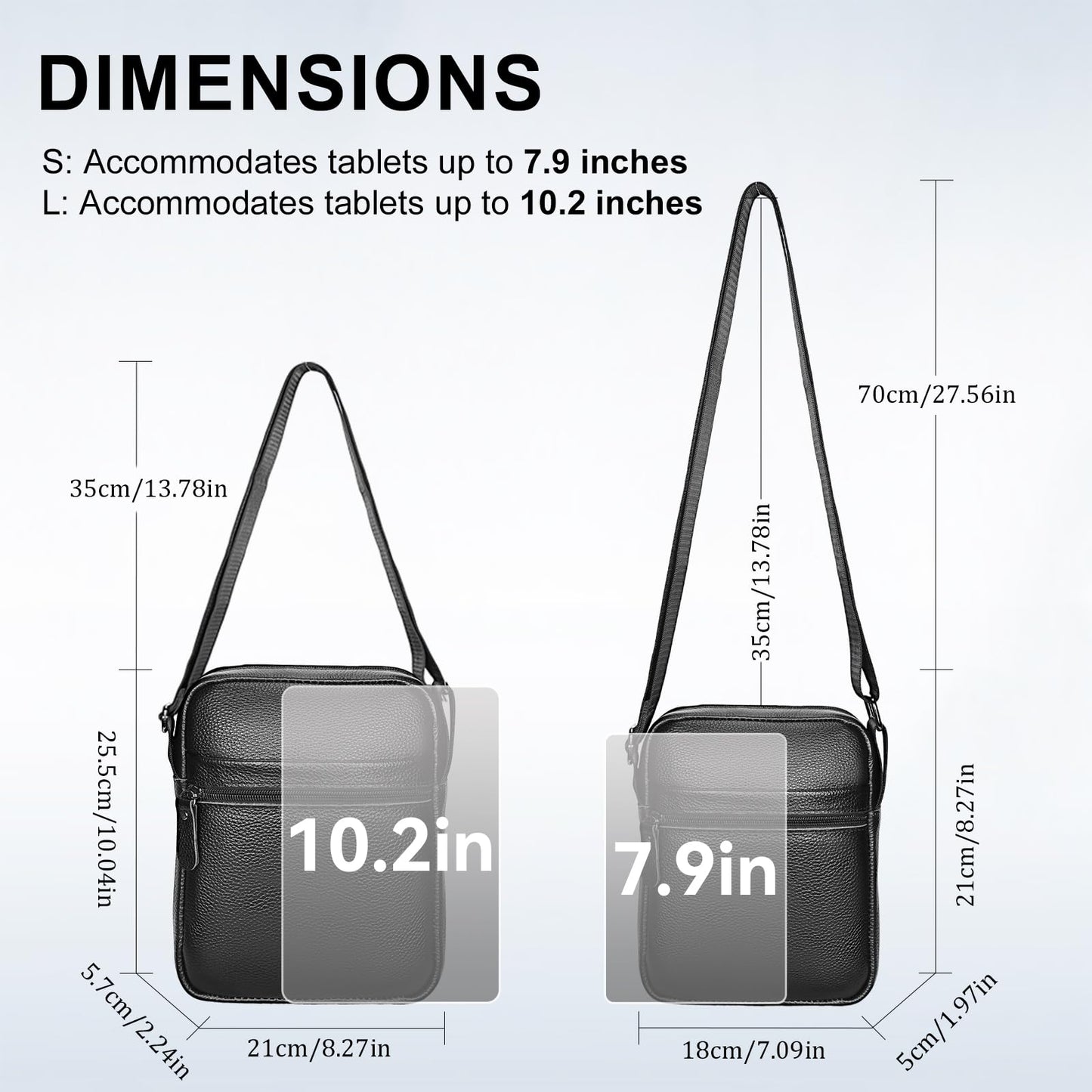 Leathario Men's Crossbody Shoulder Bag, Genuine Leather Small Messenger Satchel for Work Business Travel, Black Side Purse