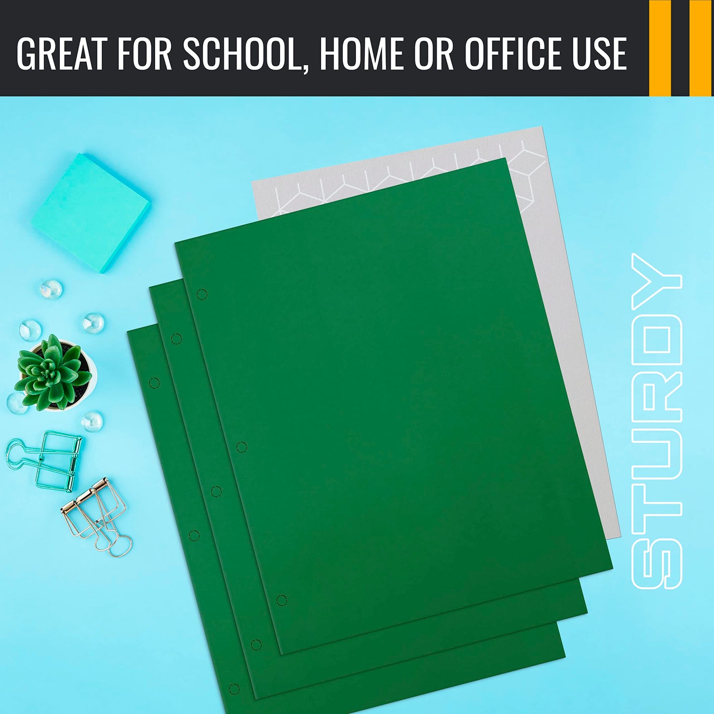 Better Office Products Two Pocket Portfolio Folders, 50-Pack, Green, Letter Size Paper Folders, 50 Pieces, Green, Paper folders with Pockets