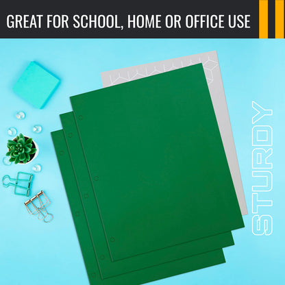 Better Office Products Two Pocket Portfolio Folders, 50-Pack, Green, Letter Size Paper Folders, 50 Pieces, Green, Paper folders with Pockets