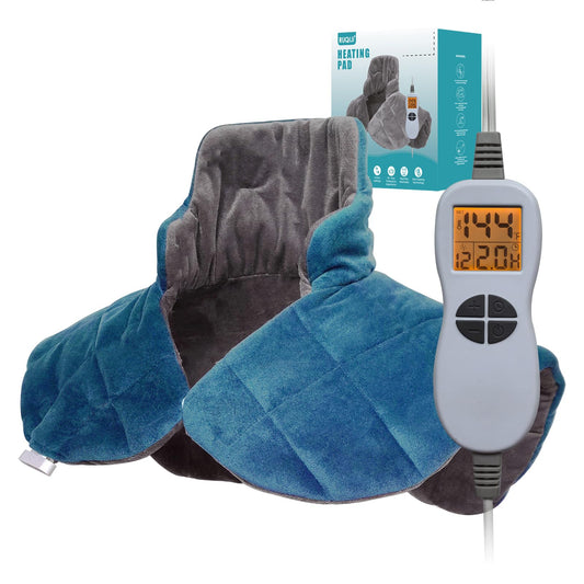 Ruqiji 17''x33'' XXXL King Size Heating Pad with 120 Minutes Auto Shut Off&6 Temperature Settings, Flannel Electric Heating Pad/Pain Relief for Back/Neck/Shoulders/Menstrual Pain/Leg Cramp (Dark Blue)
