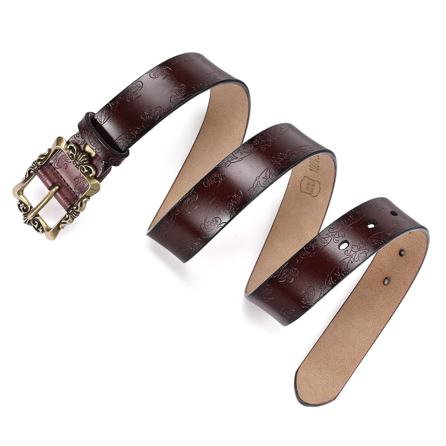 LEEXTON Womens Leather Belt Fashion Soft Waist Belt with Pin Buckle for Jeans Dress Leisure Pants
