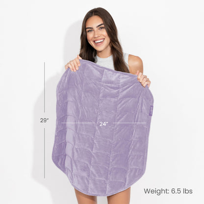 nodpod Body 6.5lb Compact Weighted Blanket I Perfect for Relaxation, Lounging, Napping, Sleeping & Travel I Glass Bead Filled, Machine Washable I Wisteria I (29" x 24")