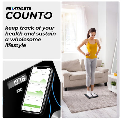 COUNTO Smart Scale- Digital Scale Measuring Body Parameters| Smart Bluetooth Body Fat Measurement Device, Body Composition Monitor with Smart App| Bathroom Scales Accurate for Bmi Muscle